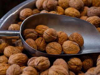 fresh walnuts at the market