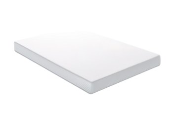 A Pristine White Mattress Awaits Its First Sleep on a White or Clear Surface PNG Transparent Background