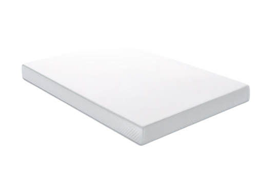 A Pristine White Mattress Awaits Its First Sleep on a White or Clear Surface PNG Transparent Background
