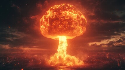 Nuclear Explosion Over a City