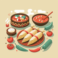 Mexican food vector illustration