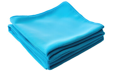 A Stack of Soft Blue Towels, Folded and Ready for Use on a White or Clear Surface PNG Transparent Background