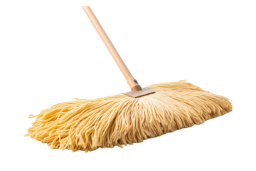 A Classic Cleaning Tool, Ready To Tackle Any Mess on a White or Clear Surface PNG Transparent Background