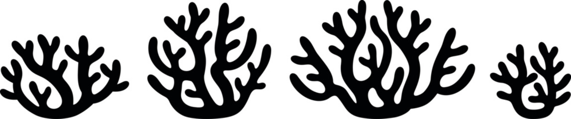 Coral logo. Isolated coral on white background. Set