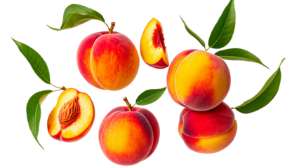  Set Of peaches with leaves....