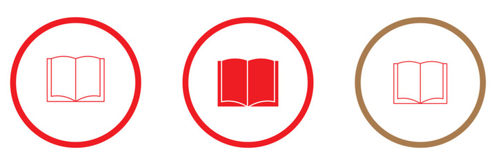 Book icon set. open book icon vector. e book icon