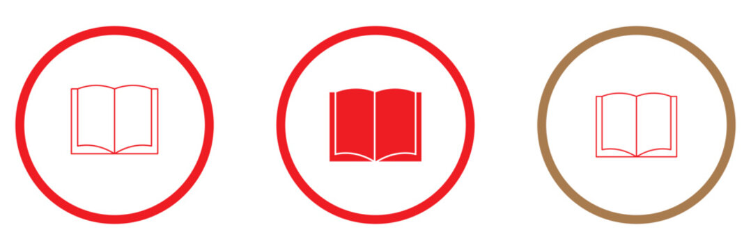 Book icon set. open book icon vector. e book icon