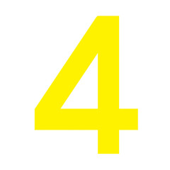 Fototapeta premium number four, number 4, four, 4, yellow number four, four shape
