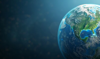 Fototapeta premium earth planet globe world map blue space background environmental concept illustration
