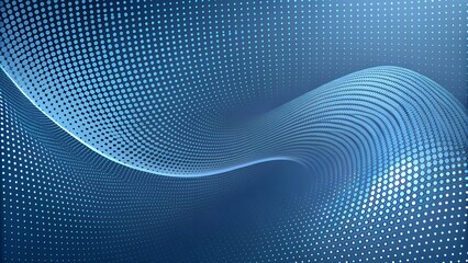 Fototapeta premium A digital abstract design featuring a wave-like pattern composed of numerous small dots.