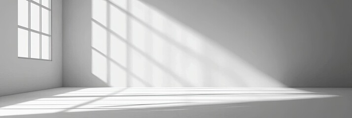 Fototapeta premium Empty white room with window and sunlight