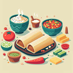 Mexican food vector illustration