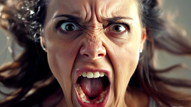Angry Woman Expressing Rage