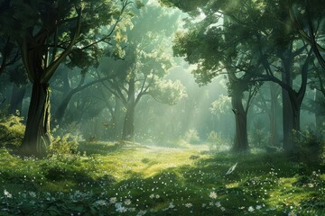 Obraz premium morning in the forest