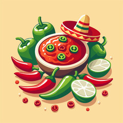 Mexican food vector illustration