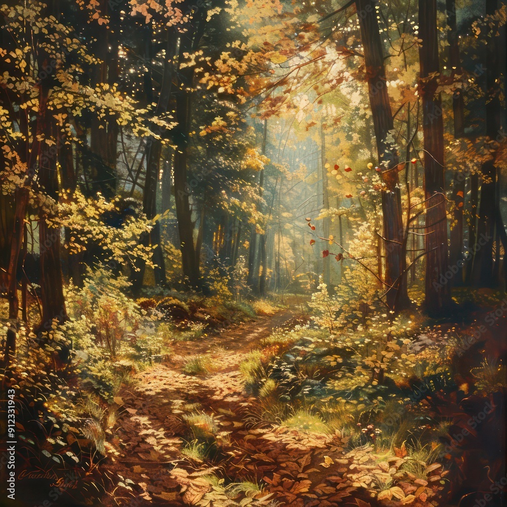 Poster autumn in the forest