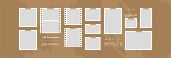 Pictures or photos frame collage and digital photo wall template