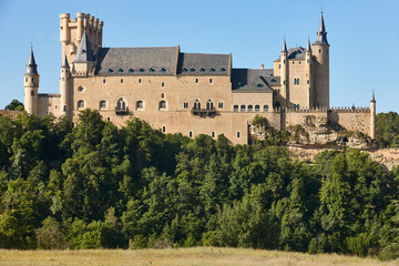 Fototapeta premium Segovia Alcazar castle towers. Traditional medieval town in Spain