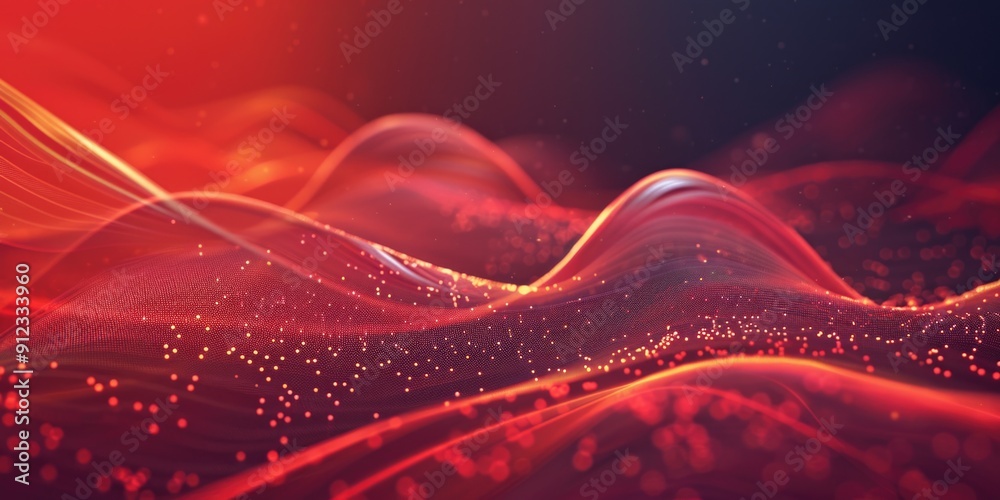 Poster A dark background with red and black colors and some lights on it, ideal for use in presentations, events or as a design element