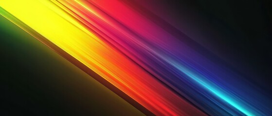 Obraz premium overlay of prism light gradients, on black background, Generative AI