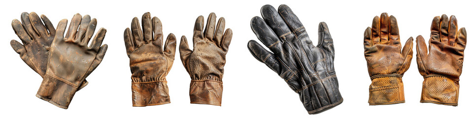 Gardening gloves isolated on a transparent background - Showcasing their durable material and practical design - Clean and functional composition with soft, even lighting - Studio photography focusing