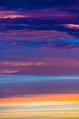 Colors palette in the sky at sunset