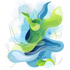 Abstract Green and Blue Swirls