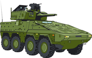 Fototapeta premium A Green Armoured Fighting Vehicle 