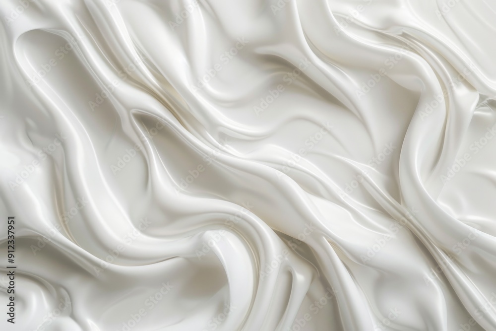Poster A detailed shot of a soft white fabric with intricate patterns and textures