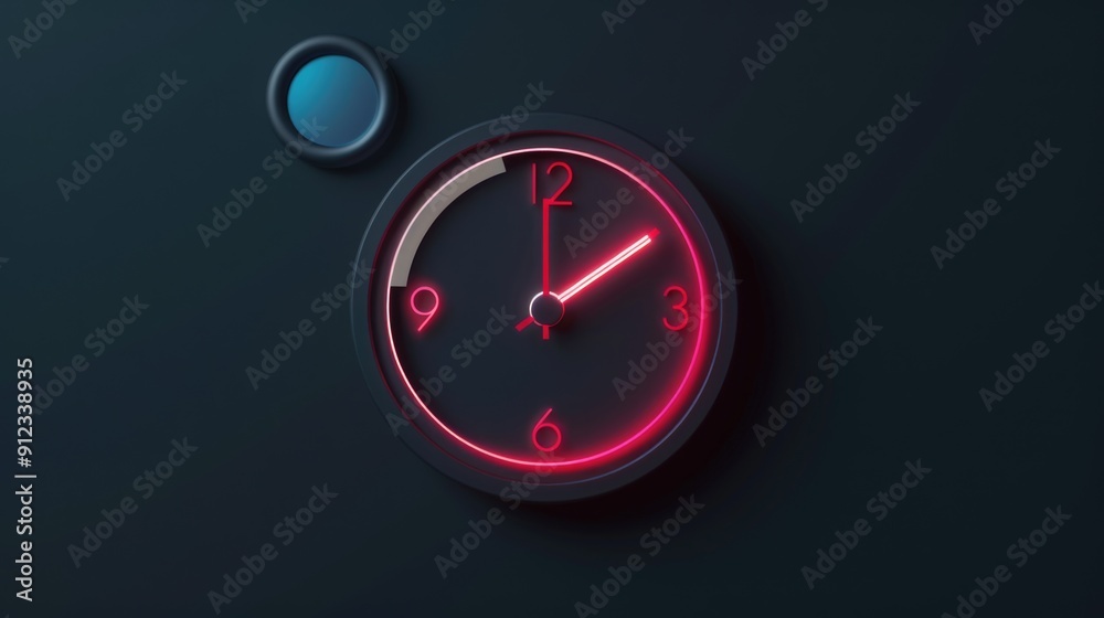 Poster A simple clock with a bright red indicator