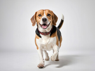 Beagle puppy portrait. Isolated on a white background