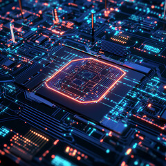 Obraz premium Digital Interface with Groundbreaking Deep Learning Algorithms