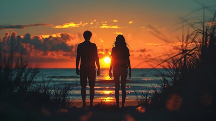 Obraz premium a man and a woman and the desire to kiss each other