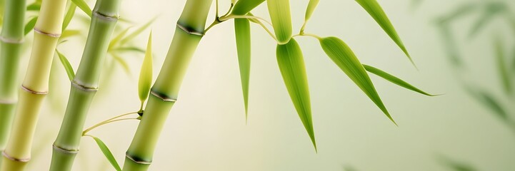 Obraz premium closeup of tender green and light yellow bamboo