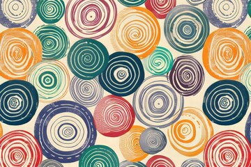 Naklejka premium Trippy circles stippled elegant pattern
