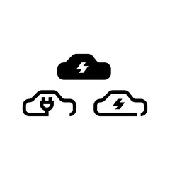 Simple electric car icon vector