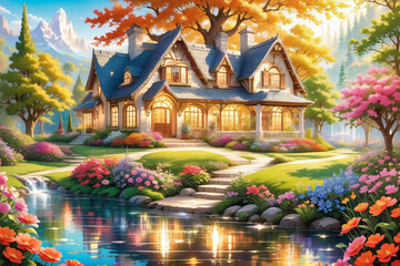 Obraz premium Enchanted Blossom Haven