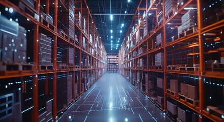 Futuristic technology retail warehouse