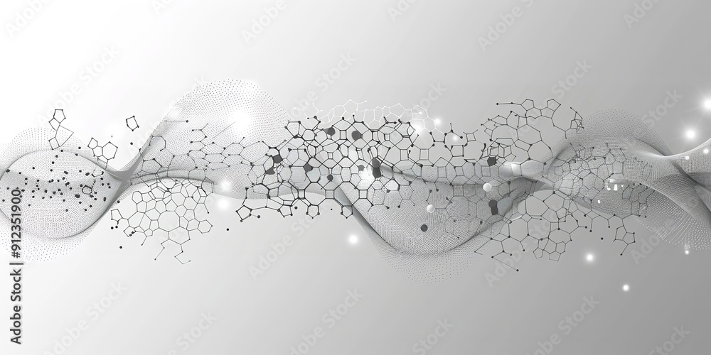 Fototapete wave curve and imaginative animation film of an abstract backdrop generated programmatically for tec