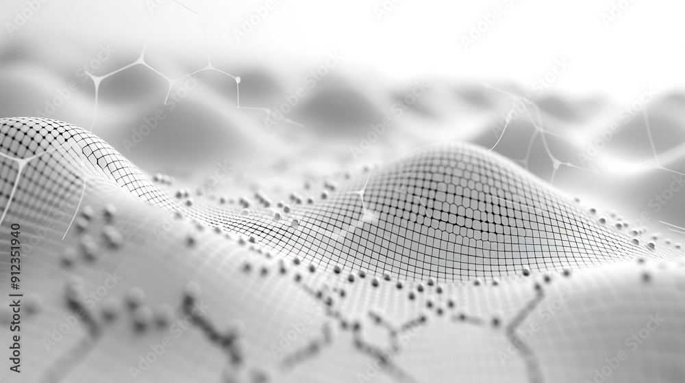 Fototapete wave curve and imaginative animation film of an abstract backdrop generated programmatically for tec