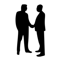 silhouettes of people shaking hands in business