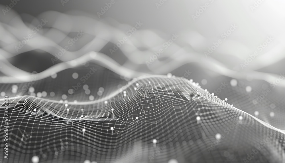 Fototapete wave curve and imaginative animation film of an abstract backdrop generated programmatically for tec