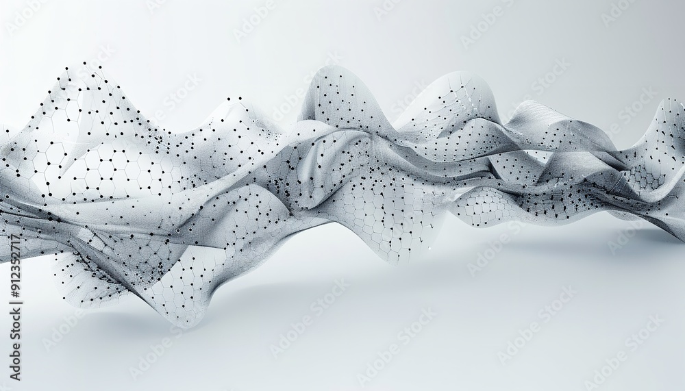 Fototapete wave curve and imaginative animation film of an abstract backdrop generated programmatically for tec