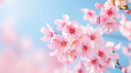Naklejka premium Pink cherry blossom in spring