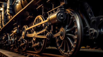 Fototapeta premium Close Up of Train Wheels