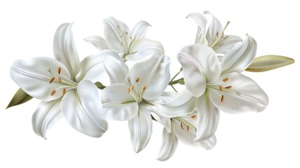 Naklejka premium Elegant White Lilies in Bloom