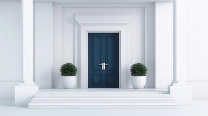 Grandiose door, luxury mansion, flat design illustration