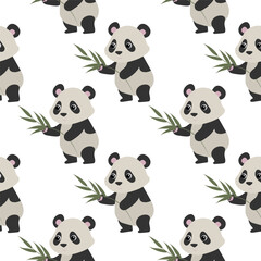 Obraz premium Cute panda Pattern Vector Illustration for Kids