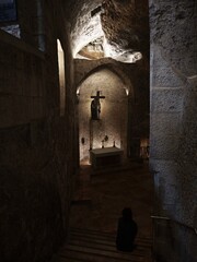 The inner hall of the old cathedral in Jerusalem