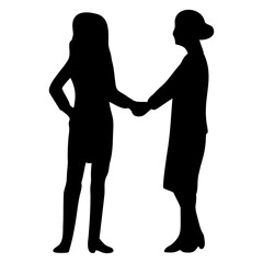 silhouettes of people shaking hands in business